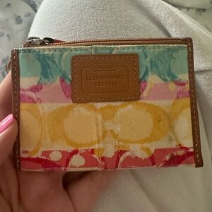 Coach small multicolor coin wallet